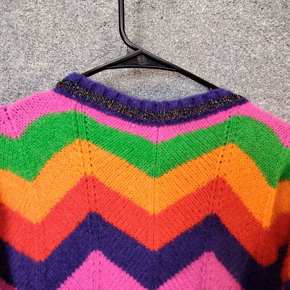 Q2 Womens Sweater Multicolor M Long Sleeve Crew Neck Pullover Chunky Knit - Picture 6 of 10